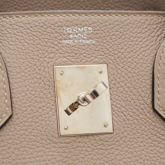 Hermes Birkin 30 Togo handbag tourtiere gray silver metal fittings T stamp - Picture 4 of 11